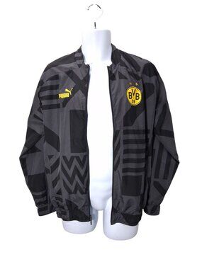 Puma Borussia Dortmund BVB 09 Mens Graphic Windbreaker Jacket Black/Yellow Size